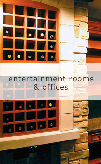 Transitional Entertainment Rooms & Offices